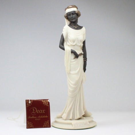 statueta " Art Deco Elegant Lady ". Auro Belcari. 1987 new old stock !